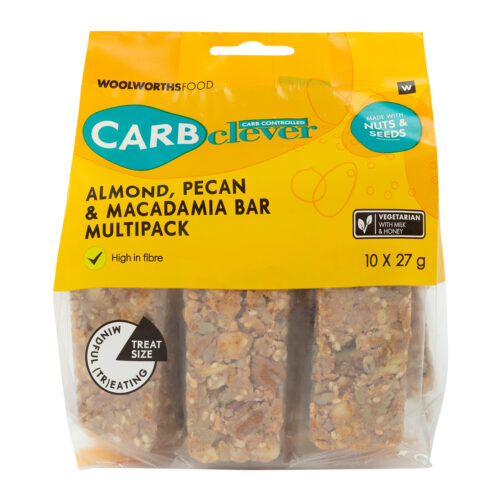 W CARB CLEVER ALMOND PECAN & MAC BAR 45G - Image 1