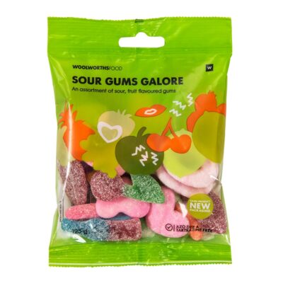 W SOUR GUMS GALORE 125G
