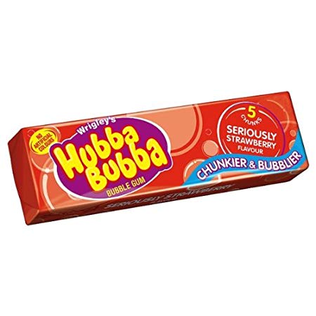 hubba_bubba_strawberry.jpg HUBBA BUBBA 5PC CHUNKY STRAWBERRY 35G - Image 1