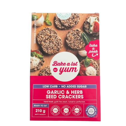 YUM GARLIC & HERB SEED CRACKER 210G - Image 1