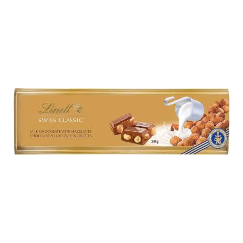 LINDT SWISS PREMIUM CHOC MILK HAZEL300G - Image 1