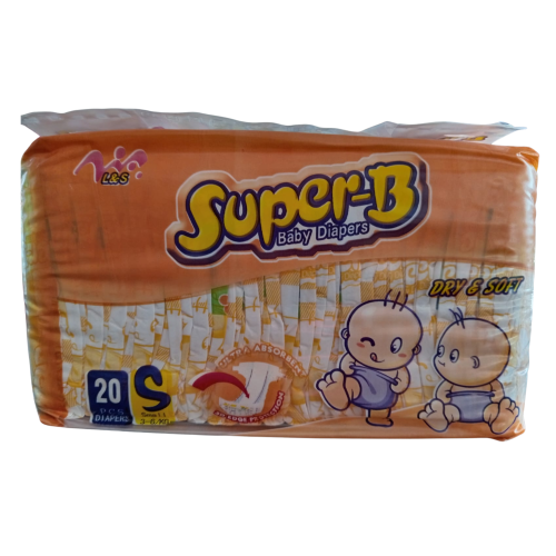 super-b baby diapers SUPER-B BABY DIAPERS SMALL 20`S - Image 1