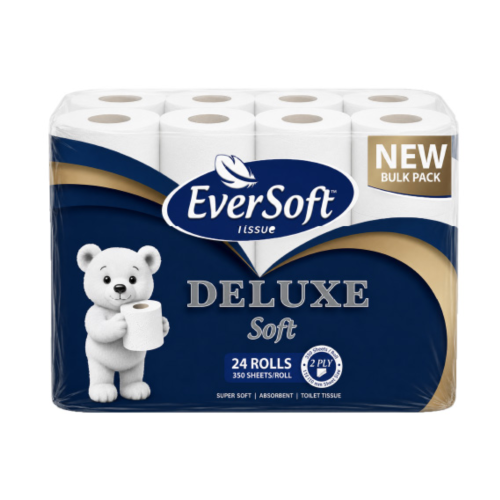 eversoft deluxe soft 24 rolls 350 sheets EVERSOFT DELUXE 24 ROLL 2 PLY 350SH - Image 1