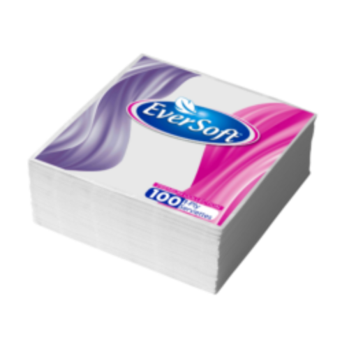 eversoft serviettes 100 EVERSOFT 1 PLY SERVIETTES 100 - Image 1