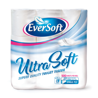 EVERSOFT ULTRA SOFT1 PLY 18 ROLL 500SH