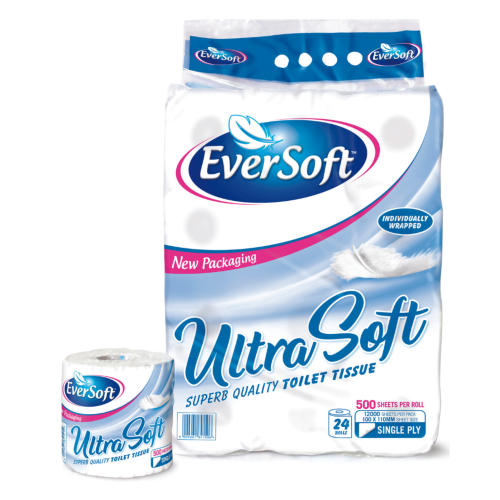 EVERSOFT ULTRA SOFT 1 PLY 500 SH WRAPPED - Image 1