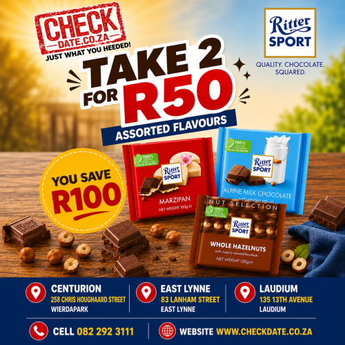 RITTER SPORT 100G TAKE W FOR R50 - Image 1