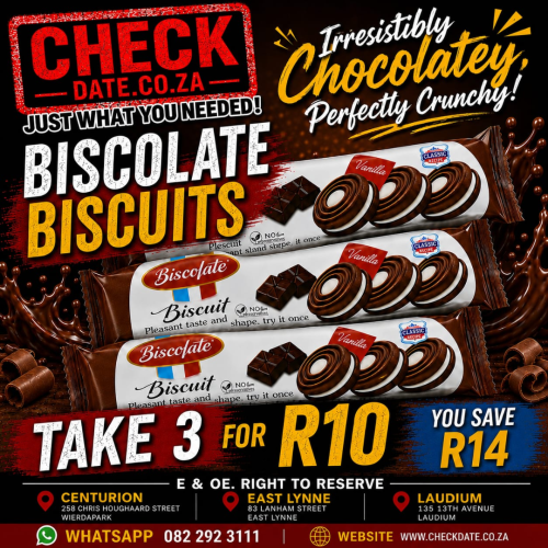 BISCOLATE BISCUITS TAKE 3 FOR R10 - Image 1