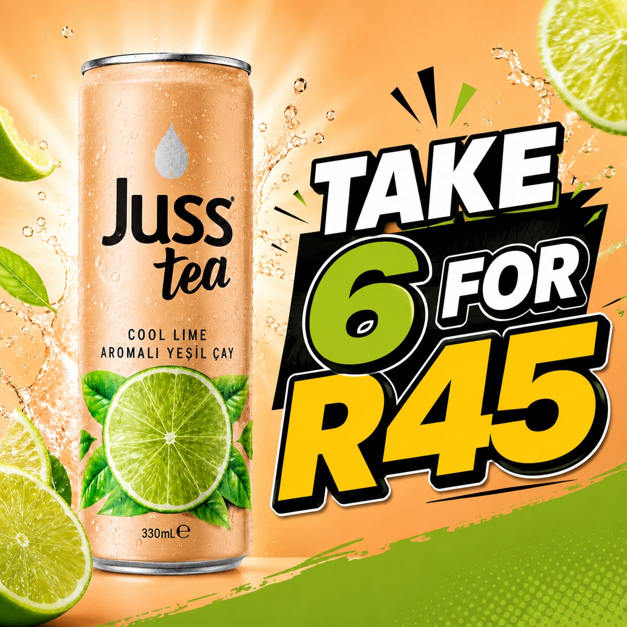 juss tea special cool lime JUSS TEA COOL LIME TAKE 6 DEAL - Image 1