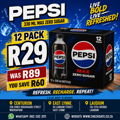 PEPSI MAX ZERO SUGAR 330ML 12 PACK