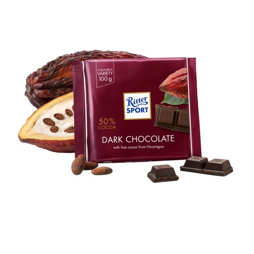 ritter sport dark chocolate RITTER SPORT DARK CHOCOLATE 50% 100G - Image 1
