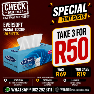 EVERSOFT FACIAL TISSUE TAKE 3 DEAL