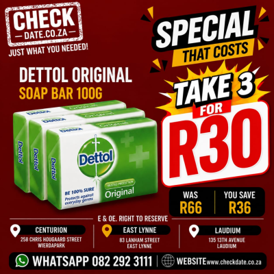 DETTOL TAKE 3 FOR R30