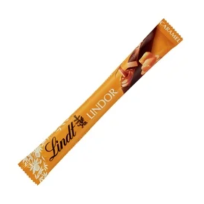 LINDT LINDOR CARAMEL MILK CHOC BAR 38G